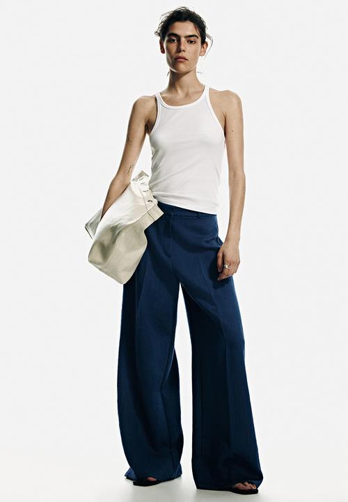 H&M - Wide tailored trousers - dark blue