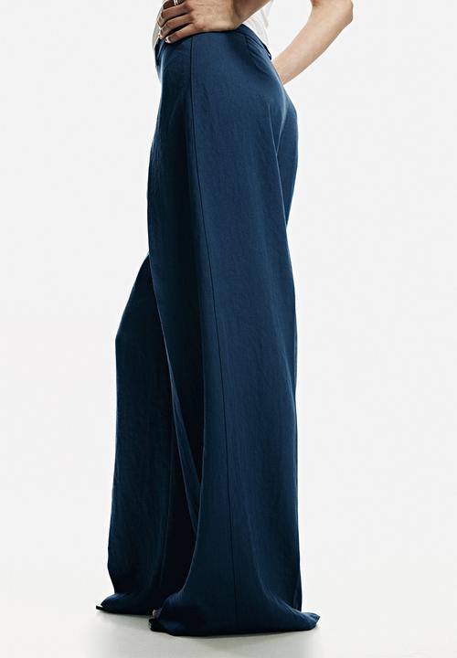 H&M - Wide tailored trousers - dark blue