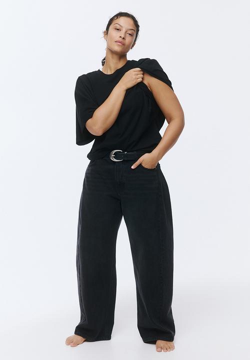 H&M - Batwing-sleeved t-shirt - black