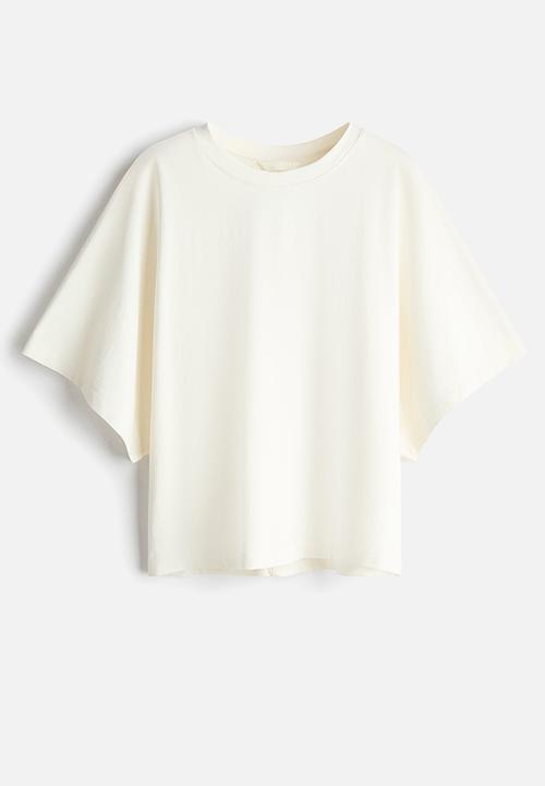 H&M - Batwing-sleeved t-shirt - ivory