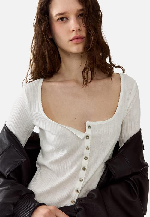 H&M - Pointelle-knit top - white
