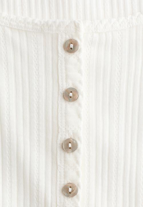 H&M - Pointelle-knit top - white