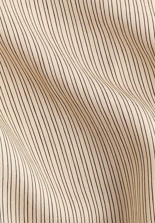 H&M - Linen-blend scarf-collar blouse - beige/striped