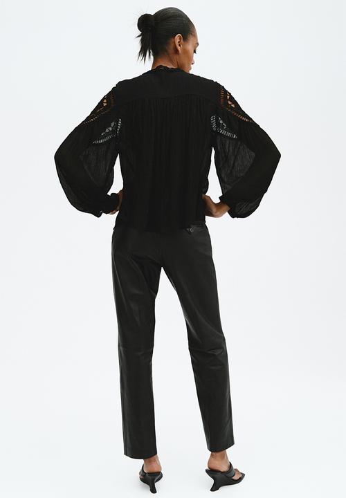 H&M - Crochet-look blouse - black