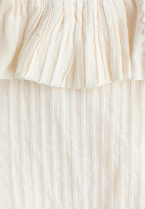 H&M - Bubble-hem strappy top - cream
