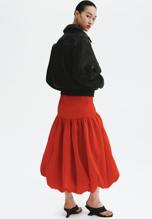 H&M - Midi balloon skirt - bright red