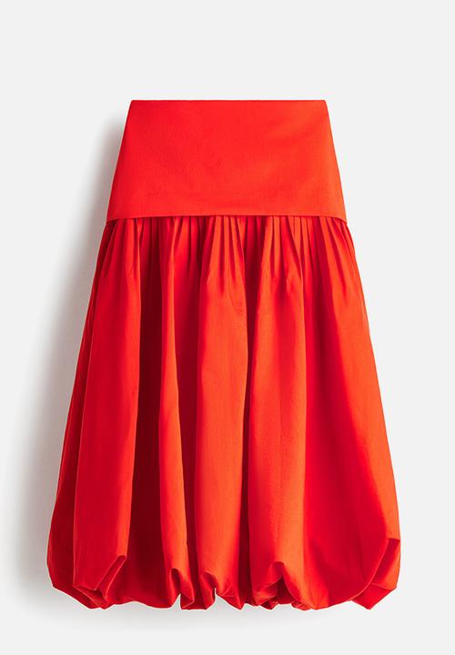 H&M - Midi balloon skirt - bright red