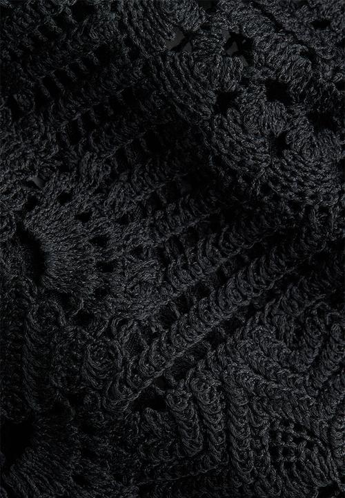 H&M - Crochet-look peplum top - black