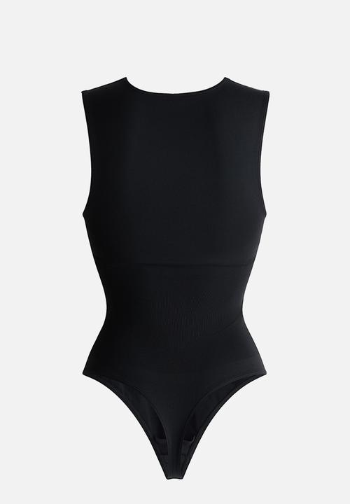 H&M - Seamless light shape thong body - black