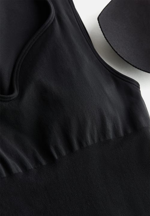 H&M - Seamless light shape thong body - black