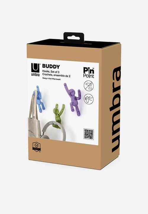 Umbra - Buddy Pin-Point Hook (3) Assorted Gem - Multi