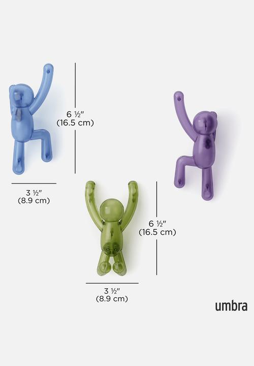 Umbra - Buddy Pin-Point Hook (3) Assorted Gem - Multi