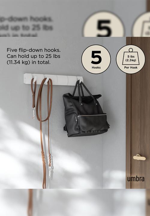 Umbra - Flip 5 Hook - White