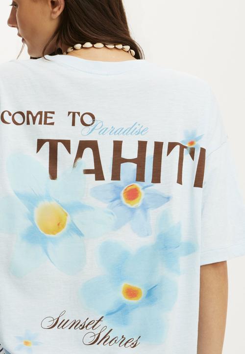 Cotton On - The Resort Oversized Tee - Saltwater Slide/Tahiti