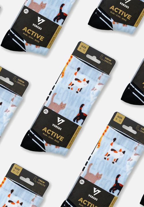 Versus - Cats 2.0 Active Crew Socks - blue