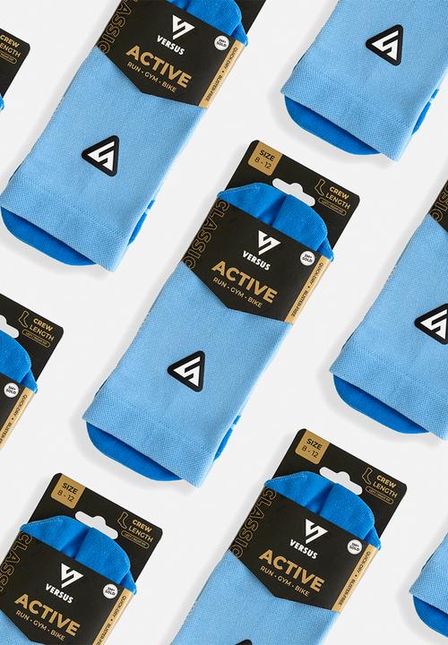 Versus - Classic Active Crew Tab Socks - Blue