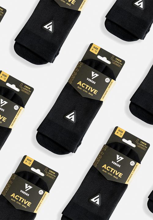 Versus - Classic Active Crew Tab Socks - Black