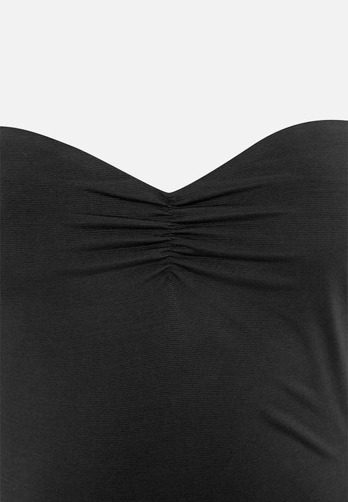 Trendyol - Heart Neck Scarf Detail Tulle Maxi Evening Dress - Black