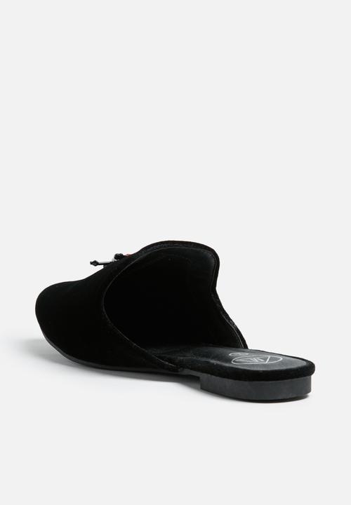 Missguided - Embroidered lady bug velvet mule