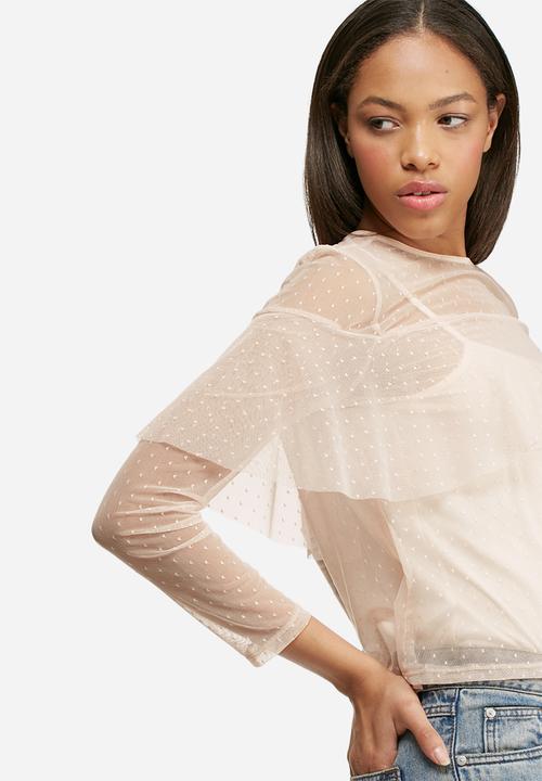 dailyfriday - Mesh frill blouse