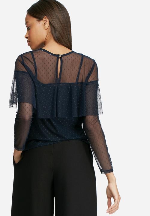 dailyfriday - Mesh frill blouse