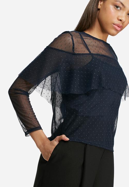 dailyfriday - Mesh frill blouse