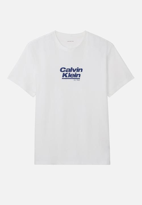 Calvin Klein - Retro Logo Crew Neck T-Shirt - Bright White