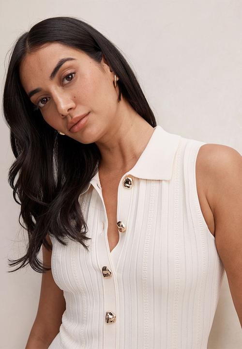 Forever New - Melanie knit midi dress in cream