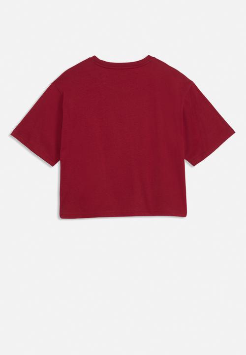 PUMA - Plus ess cropped no. 1 logo relaxed tee - garnet glow