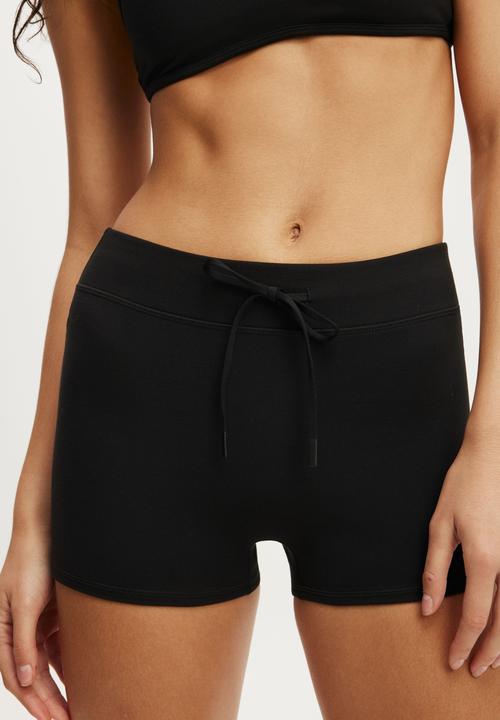 Cotton On - Ultra Soft Tie Front Micro Short - Black1