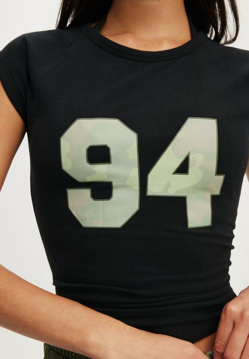 Cotton On - Active Cap Sleeve Tee - Black