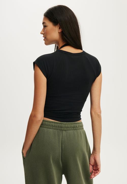 Cotton On - Active Cap Sleeve Tee - Black