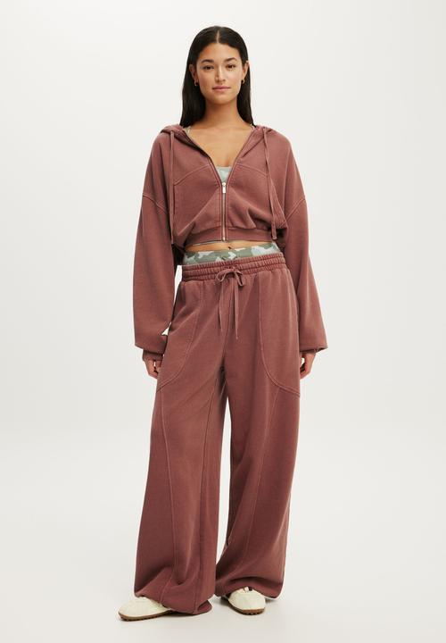 Cotton On - Active Fleece Bubble Zip Through - Ember Dust/Wash