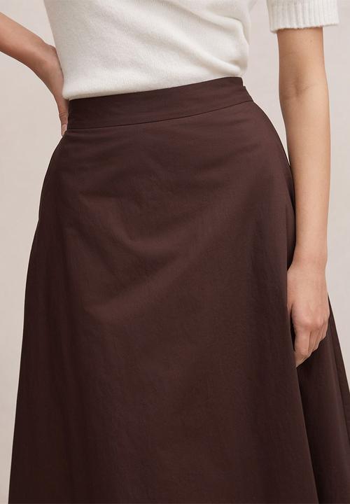 Forever New - Chrissy cotton midi skirt in chocolate