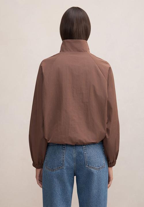Forever New - Kim quarter zip windbreaker jacket in chocolate truffle