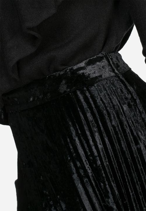 dailyfriday - Velvet pleated mini skirt