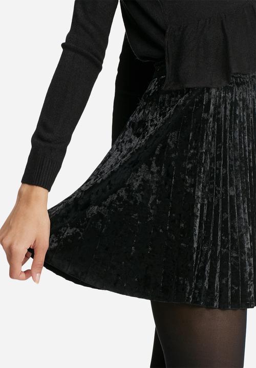 dailyfriday - Velvet pleated mini skirt