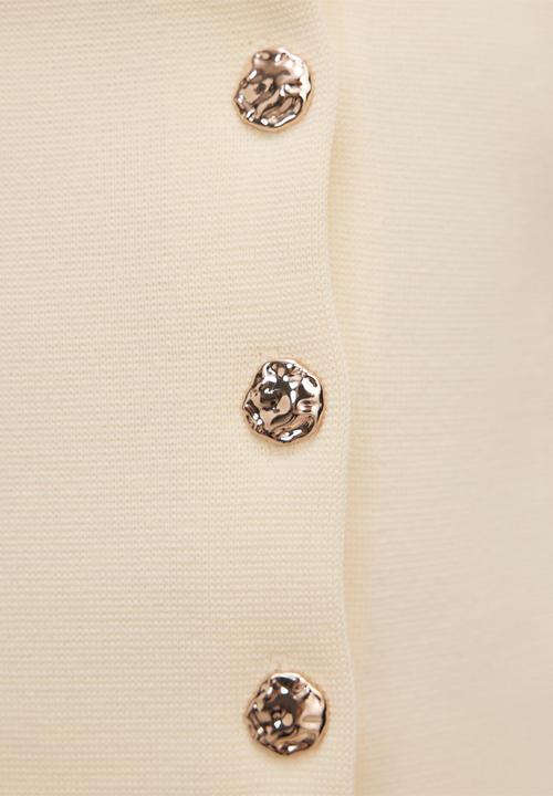 Forever New - Esther button knit top in lemon yellow co ord