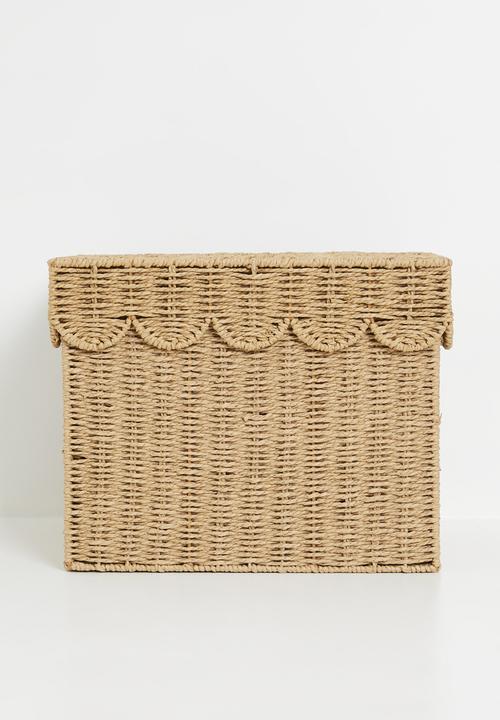 Pop Candy - Woven scalloped lid storage box - neutral
