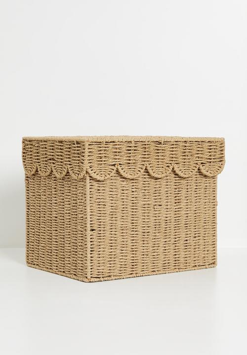 Pop Candy - Woven scalloped lid storage box - neutral