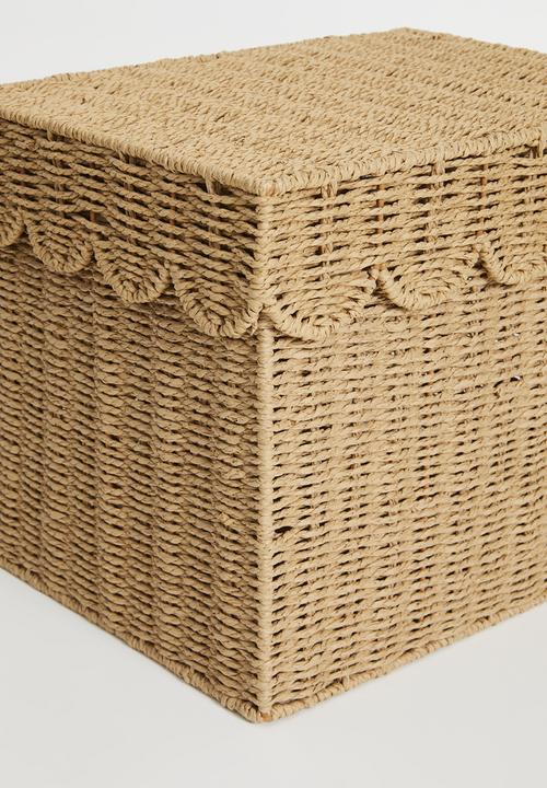 Pop Candy - Woven scalloped lid storage box - neutral