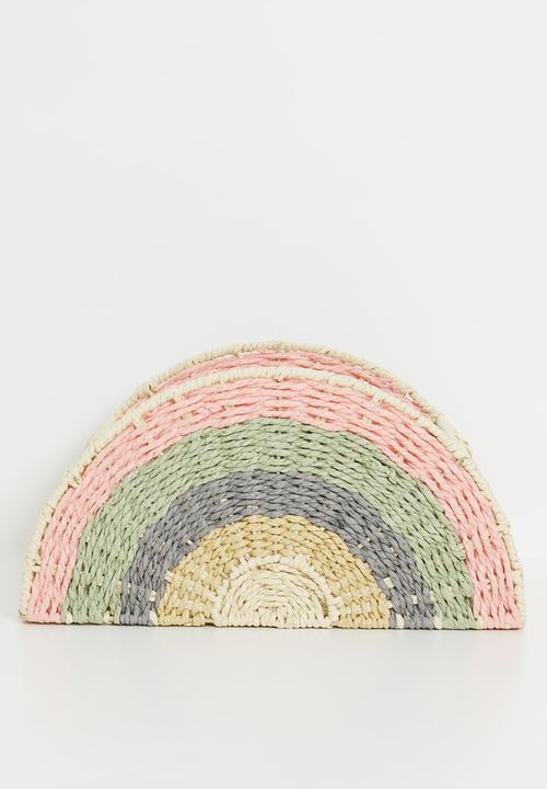 Pop Candy - Rainbow-shaped storage basket - neutral & green