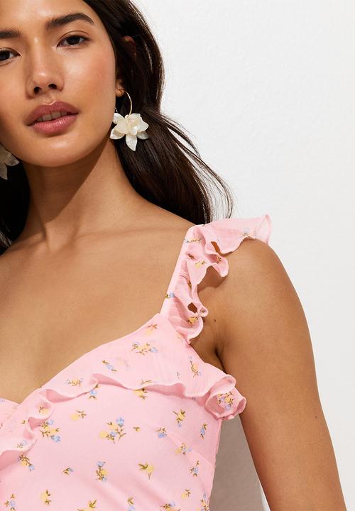 New Look - Vintage rose ruff maxi - pink