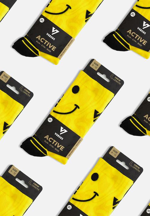 Versus - Smile Active Crew Socks - yellow