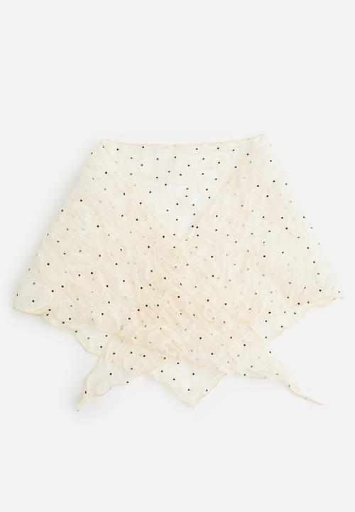 Tessa Design - Noel Sheer Headscarf With Tectured Pattern - White