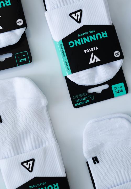Versus - Running Quarter Socks - White