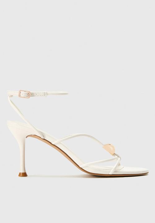 Forever New - Summer strappy metal trimmed heeled sandal in ivory