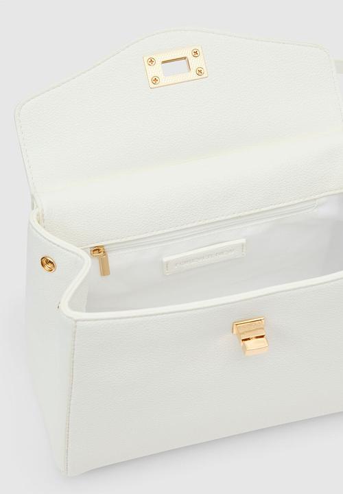 Forever New - Tabitha lock top handle bag in white