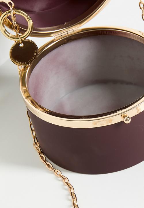 Tessa Design - Cylinder Vanity Bag-Burgundy