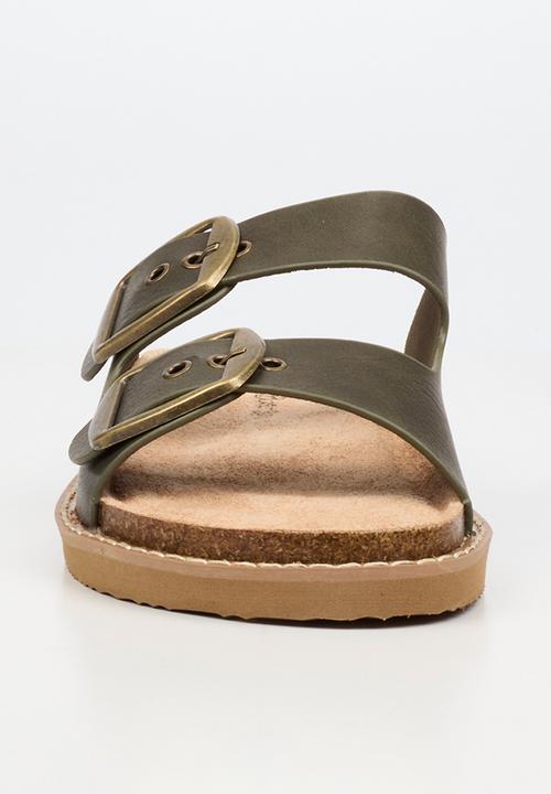 Butterfly Feet - Charli 1 big buckle sandal - olive
